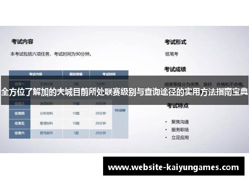 全方位了解加的夫城目前所处联赛级别与查询途径的实用方法指南宝典 全方位了解加的夫城目前所处联赛级别与查询途径的实用方法指南宝典